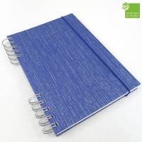 Spiralbuch, Notizbuch, dunkel blau, silber, Skizzenbuch, DIN A5, 100 Blatt Bild 1