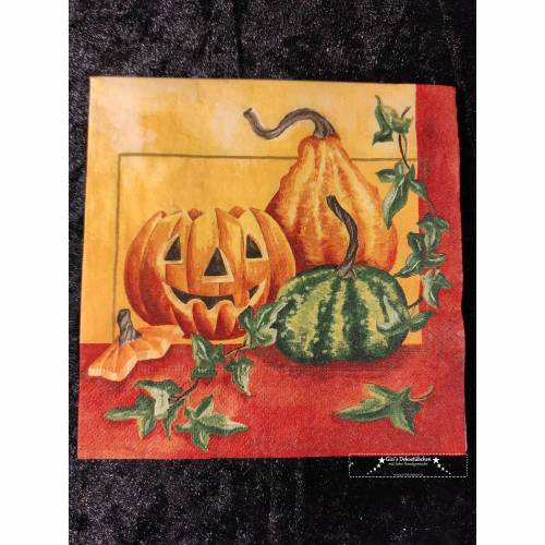 Motivserviette Serviettentechnik Kürbisse