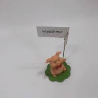 Sonderangebot Glücksschwein auf einem Kleeblatt als Kartenhalter  zum basteln oder dekorieren - Bild 2