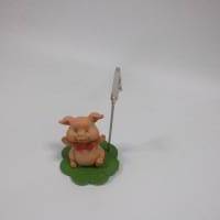 Sonderangebot Glücksschwein auf einem Kleeblatt als Kartenhalter  zum basteln oder dekorieren - Bild 3