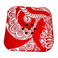 Seifenschale aus Fimo Ornament-Design rot/weiß Bild 2