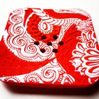 Seifenschale aus Fimo Ornament-Design rot/weiß Bild 3