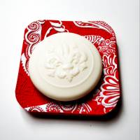 Seifenschale aus Fimo Ornament-Design rot/weiß Bild 4