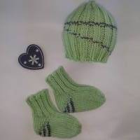 Frühchen, Babysocken, Set aus Mütze und Socken für Frühgeborene oder Puppen Bild 1