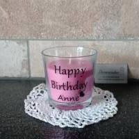 Duftkerze im Glas - Kerze - Happy Birthday - Geburtstag - personalisiert - Geschenk Bild 1