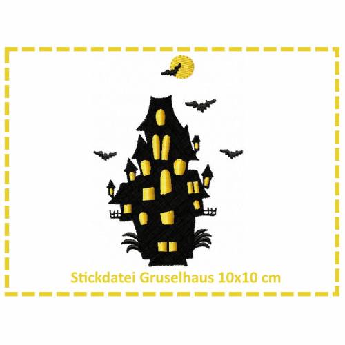 Stickdatei Gruselhaus 10x10