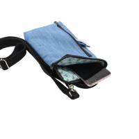 Jeanstasche "Karo" praktische Umhängetasche, Gassi-Tasche, Schultertasche, Handytasche zum umhängen Bild 4