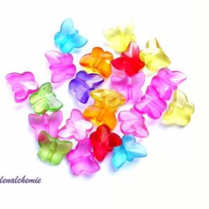 Perlen Schmetterlinge Acryl 14 mm Farbmix facettiert 50 Stück Bild 1