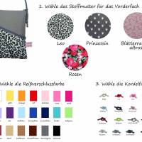Handytasche zum Umhängen dunkelgrau Mini Umhängetasche Crossbag handmade aus Baumwollstoff Auswahl Farbe Muster Größe Bild 3