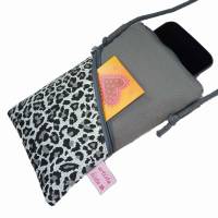 Handytasche zum Umhängen dunkelgrau Mini Umhängetasche Crossbag handmade aus Baumwollstoff Auswahl Farbe Muster Größe Bild 4