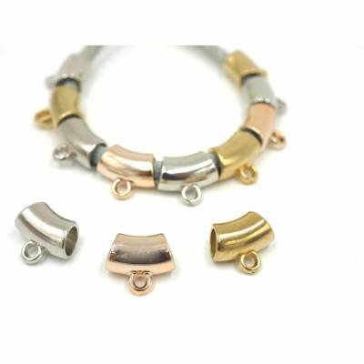 Anhängerösen, leicht gebogen für 6mm Bänder, golden silber rosegold platiniert , 30 St