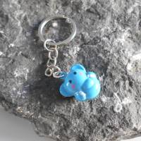 blau Elefant   3D Glöckchen   Schlüsselanhänger  Schelle  Glücksbringer Bild 1