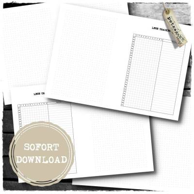 Lese Tracker / Jahr und Dots - zum Heft faltbar oder zum Lochen *SOFORT DOWNLOAD*
