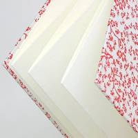 Leporello Chiyogami Einband Japanpapier Chiyogami - Dekor "Kirschblütenzweige rot" Bild 2