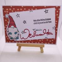 Weihnachtskarte, Wichtel-Karte,  rot Bild 1