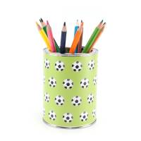 Stiftebecher Fußball grün inkl. 12 Dreikant Buntstiften Kinder Stifteköcher Stiftehalter Schreibtisch Organizer Junge Bild 1