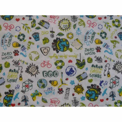 10,30 EUR/m Baumwolle Green world / Umwelt / Ökologie / Bio / but auf weiß