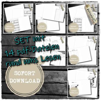 Bücher - Lese - Tracker - SET zum Heft faltbar oder zum Lochen *SOFORT DOWNLOAD*
