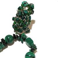 Ring Malachit grün 50 x 430 MIllimeter große freeform Boho handgemacht wirework silberfarben Bild 10