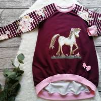 Gr. 128 Pullover / Shirt / Tunika – Mädchen * Pferd / Pony Bild 1