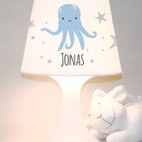 Kinderlampe Schlummerlampe "Oktopus mit Namen" Krake, Tintenfisch ,personalisierbare Tischleuchte mit Wunschname Bild 1