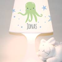 Kinderlampe Schlummerlampe "Oktopus mit Namen" Krake, Tintenfisch ,personalisierbare Tischleuchte mit Wunschname Bild 3