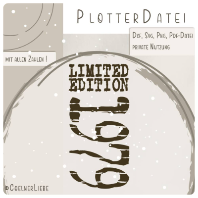 Plotterdatei Limited Edition Blocks | Jahreszahlen im Retro-Design