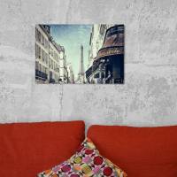 Paris mit Eiffelturm Alu-Print 30 x 40 cm hochwertige Alu-Dibond Platte Wandbild Kunstdruck Bild 2