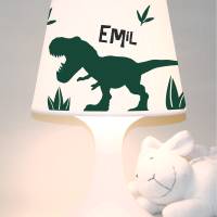 Kinderlampe Schlummerlampe "Dinosaurier mit Namen" T-Rex, personalisierbare Tischleuchte mit Wunschname Bild 2