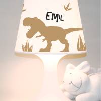 Kinderlampe Schlummerlampe "Dinosaurier mit Namen" T-Rex, personalisierbare Tischleuchte mit Wunschname Bild 6