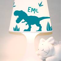 Kinderlampe Schlummerlampe "Dinosaurier mit Namen" T-Rex, personalisierbare Tischleuchte mit Wunschname Bild 7