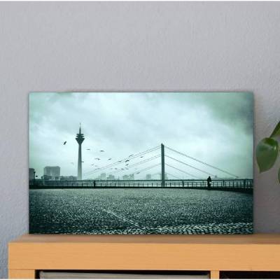 Düsseldorf Fernsehturm Alu-Print 30 x 40 cm hochwertige Alu-Dibond Platte Wandbild Kunstdruck