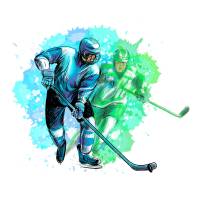 191 Wandtattoo Eishockey Spieler grün blau - in 4 versch. Größen Sticker Aufkleber Teenager Bild 1