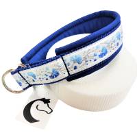 Hundehalsband Lilly blau ab Größe 30 cm Halsband mit Zugstopp blau Softshell Polsterung Bild 1
