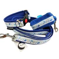 Hundehalsband Lilly blau ab Größe 30 cm Halsband mit Zugstopp blau Softshell Polsterung Bild 4