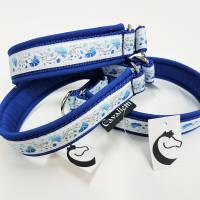 Hundehalsband Lilly blau ab Größe 30 cm Halsband mit Zugstopp blau Softshell Polsterung Bild 5