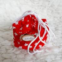 Gut oder Geldschein Verpackung Geburt- Schnuller Beutel, rot mit Sternchen Bild 1