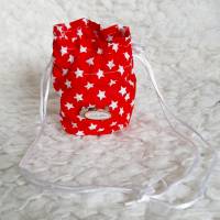 Gut oder Geldschein Verpackung Geburt- Schnuller Beutel, rot mit Sternchen Bild 2