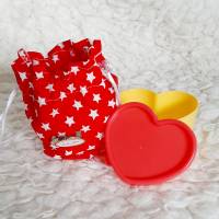 Gut oder Geldschein Verpackung Geburt- Schnuller Beutel, rot mit Sternchen Bild 4