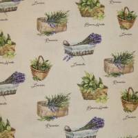 12,60 EUR/m Stoff Baumwolle Patricia Meyer - Provence Lavendel & Kräuter auf naturweiß, Landhausstil Bild 5