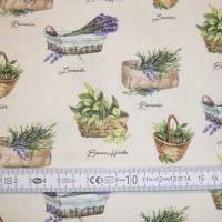 12,60 EUR/m Stoff Baumwolle Patricia Meyer - Provence Lavendel & Kräuter auf naturweiß, Landhausstil Bild 7