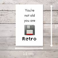 Du bist nicht alt du bist Retro, lustige Geburtstagskarte Diskette, sofort Download mit Umschlag PDF Bild 2