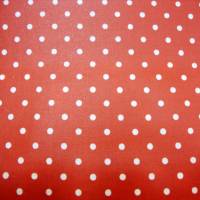 beschichtete Baumwolle weisse Punkte auf rot von Glünz Utensilo Fahradtasche Geschenkeverpackung Wachstuch Kosmetiktasch Bild 1