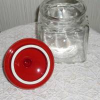 Vorratsgefäß Vorratsglas rot Keramik 70er Bild 3