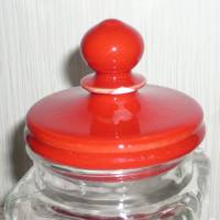 Vorratsgefäß Vorratsglas rot Keramik 70er Bild 6