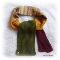 Gestrickter Schal aus Baumwolle,Wolle,Alpaka - Geschenk,flauschig,weich,warm,modern,grün,curry Bild 1