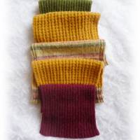 Gestrickter Schal aus Baumwolle,Wolle,Alpaka - Geschenk,flauschig,weich,warm,modern,grün,curry Bild 4