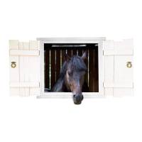 126 Wandtattoo Pferd schwarz Pferdekopf im Fenster mit Fensterläden - in 6 Größen - wunderschöne Kinderzimmer Sticker Bild 1