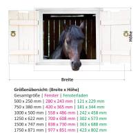 126 Wandtattoo Pferd schwarz Pferdekopf im Fenster mit Fensterläden - in 6 Größen - wunderschöne Kinderzimmer Sticker Bild 2