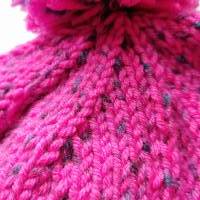 Mütze, Strickmütze, Pink, Tweed Optik, handarbeit, Unikat, Größe M - XL, vegan Bild 2